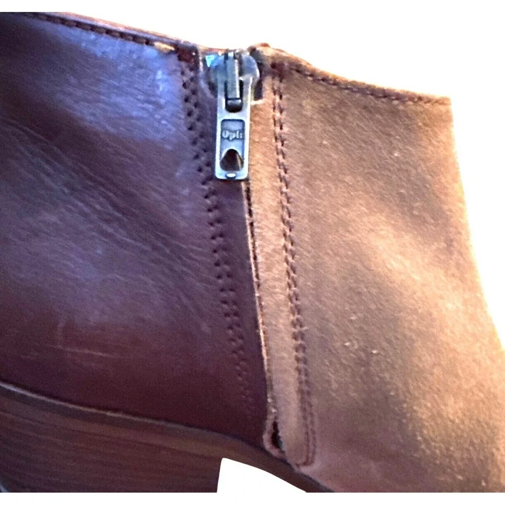 Madewell Woman Suede Leather Brown‎ Ankle Booties Zipper Western Sz 8